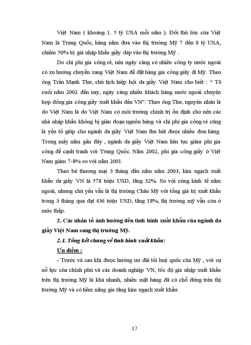image for page Giải pháp thâm nhập thị trường Mỹ của nghành da giày Việt Nam