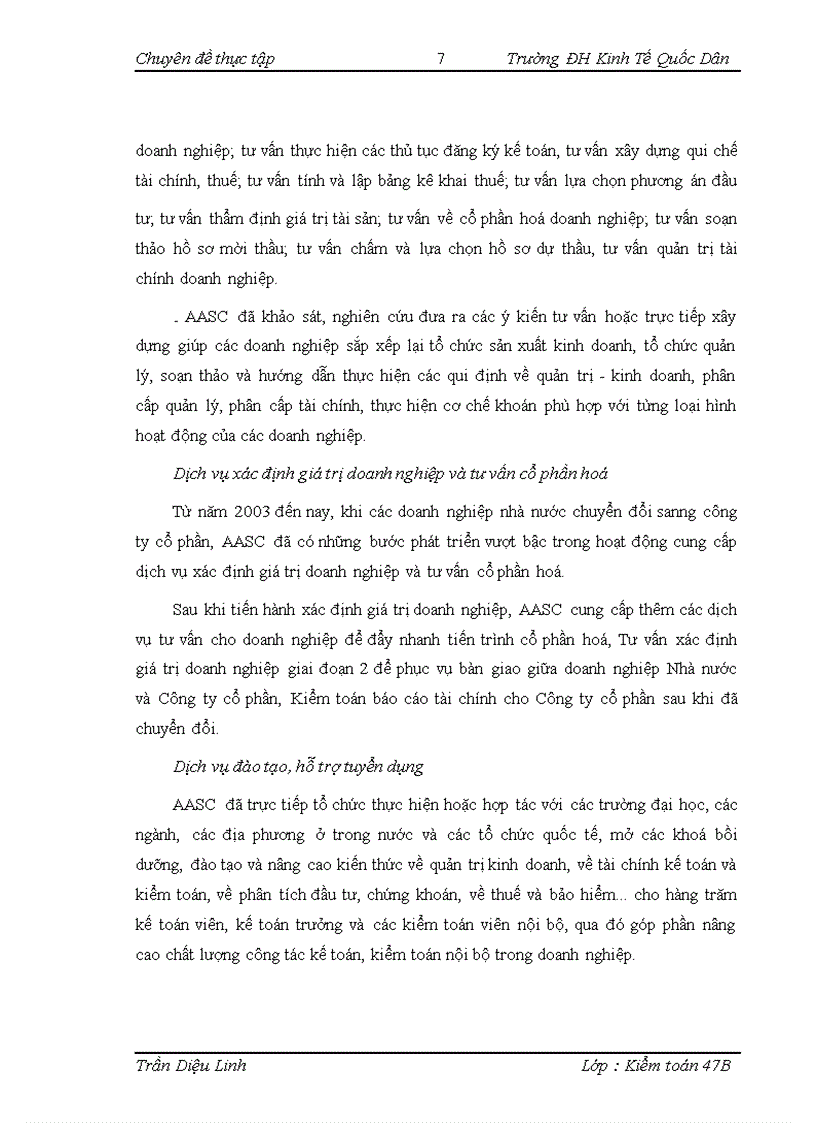 image for page Báo cáo thực tập tại công ty TNHH dịch vụ tư vấn tài chính kế toán và kiểm toán – AASC