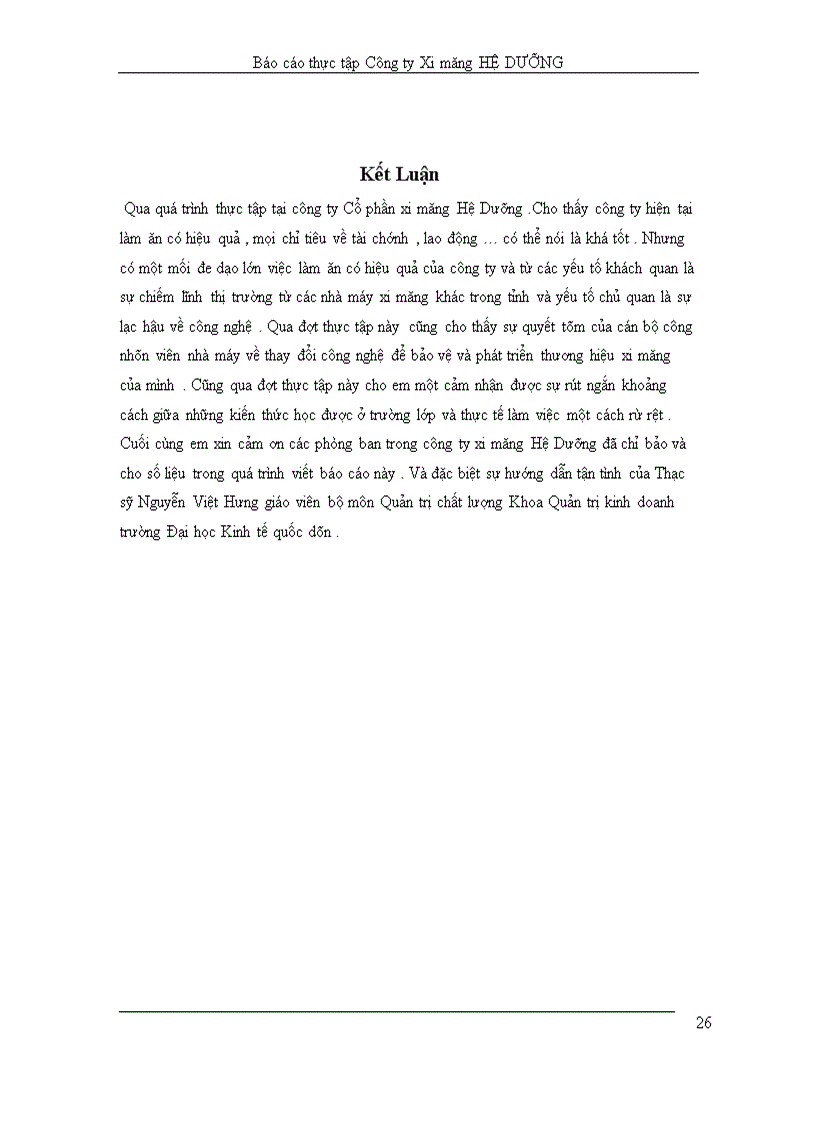 image for page Báo cáo thực tập Công ty Xi măng Hệ Dưỡng