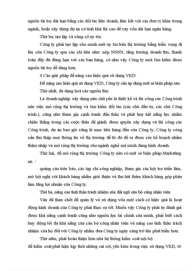 image for page Vốn kinh doanh và một số giải pháp chủ yếu nhằm nâng cao hiệu quả sử dụng vốn tại công ty Xây dựng Dân dụng Hà Nội