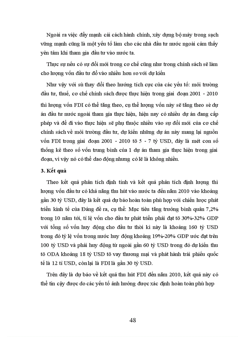 image for page Phân tích và dự báo nguồn vốn FDI có thể thu hút vào Việt Nam đến năm 2010