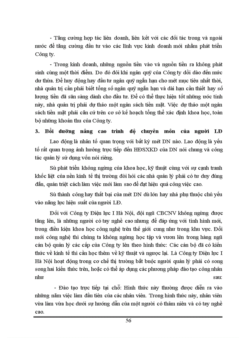 image for page Vốn kinh doanh và những biện pháp nâng cao hiệu quả sử dụng vốn kinh doanh ở Công ty Điện lực I