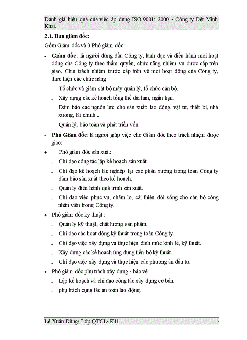image for page Đánh giá hiệu quả của việc áp dụng ISO 9001:2000 tại Công ty Dệt Minh Khai