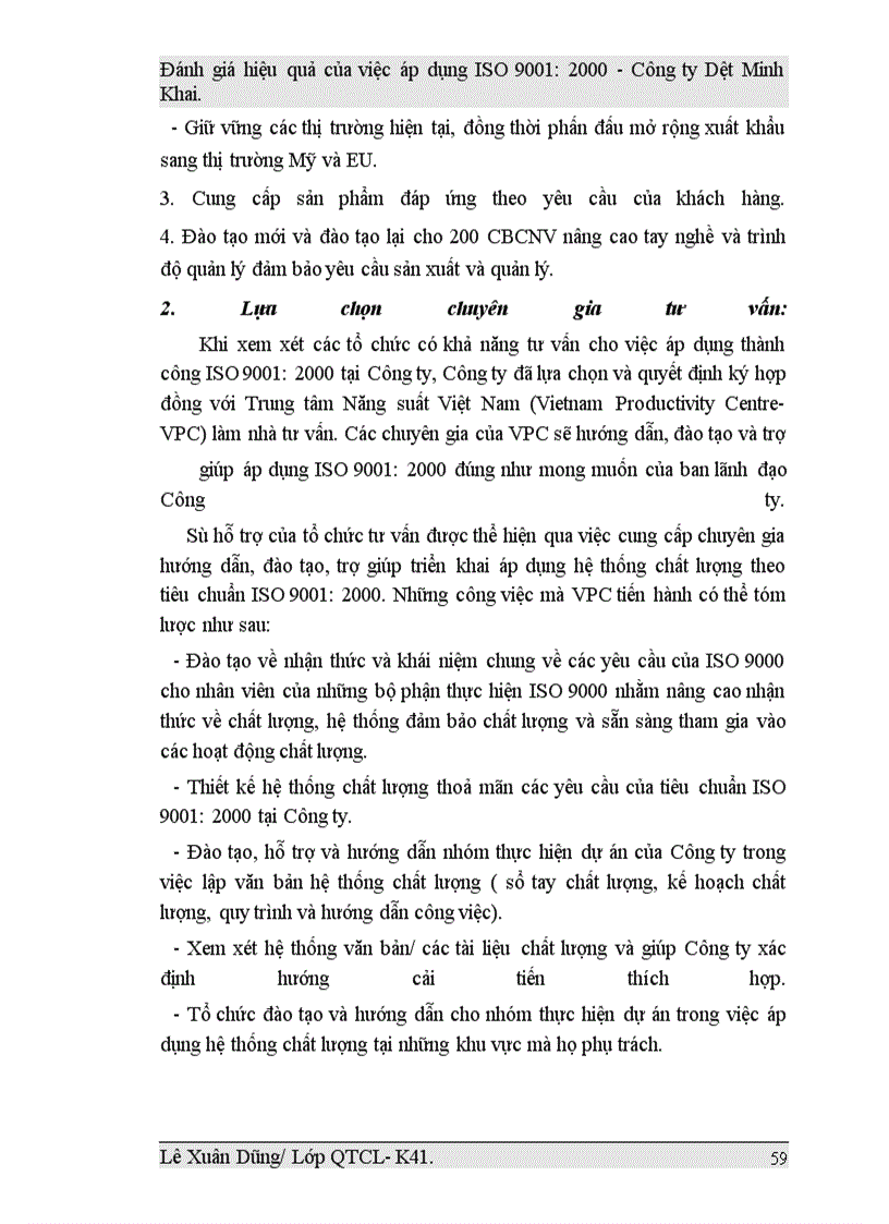 image for page Đánh giá hiệu quả của việc áp dụng ISO 9001:2000 tại Công ty Dệt Minh Khai