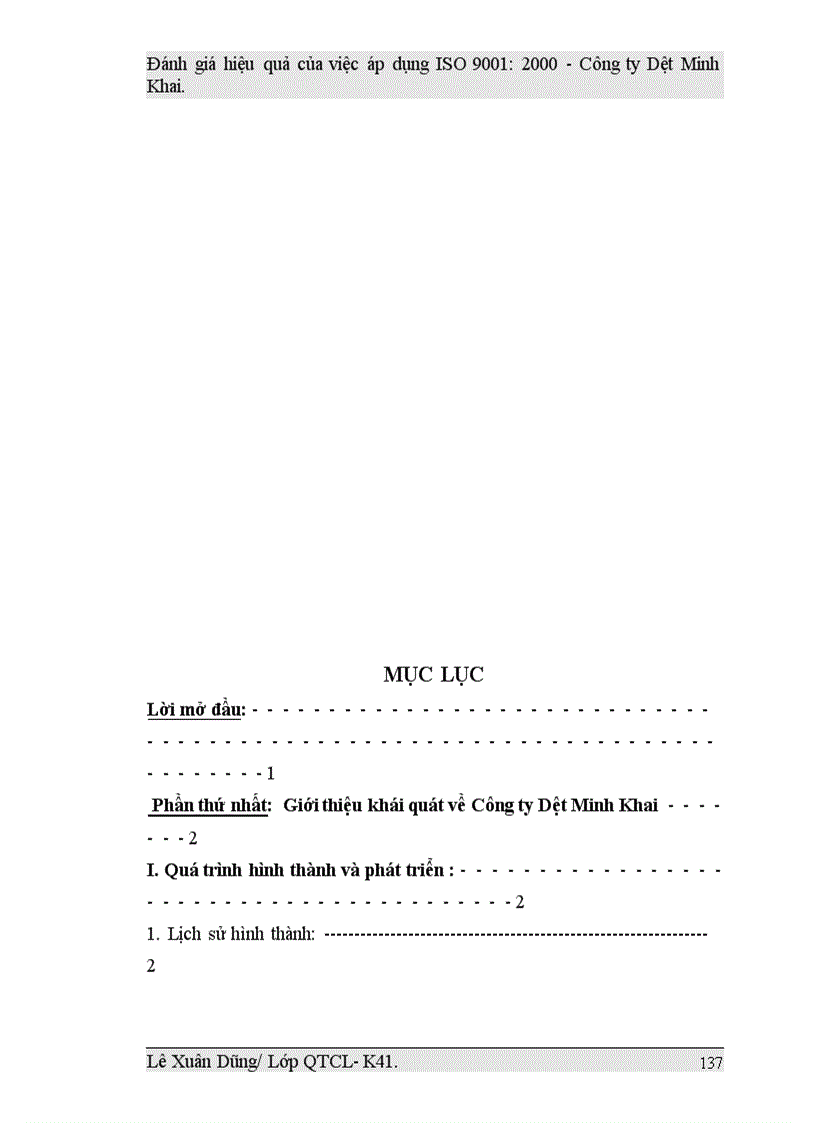 image for page Đánh giá hiệu quả của việc áp dụng ISO 9001:2000 tại Công ty Dệt Minh Khai