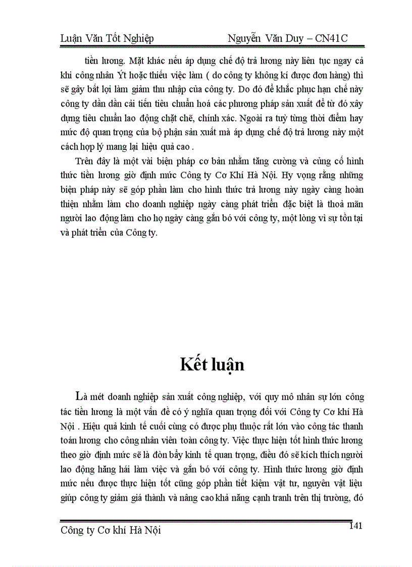 image for page Một số biện pháp cơ bản nhằm củng cố và hoàn thiện hình thức tiền lương theo giờ định mức ở Công ty Cơ khí Hà Nội