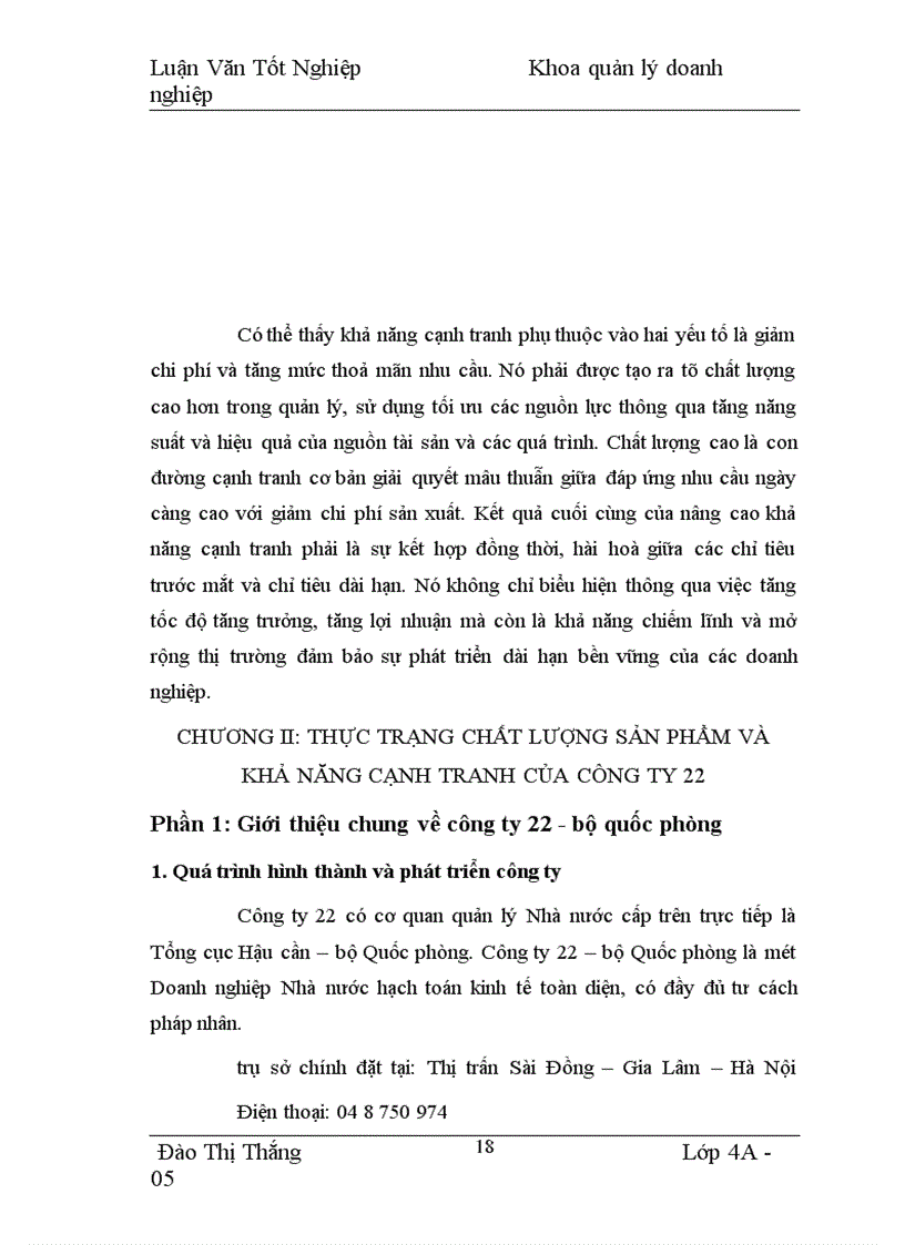 image for page Chất lượng sản phẩm với việc nâng cao khả năng cạnh tranh ở công ty 22.
