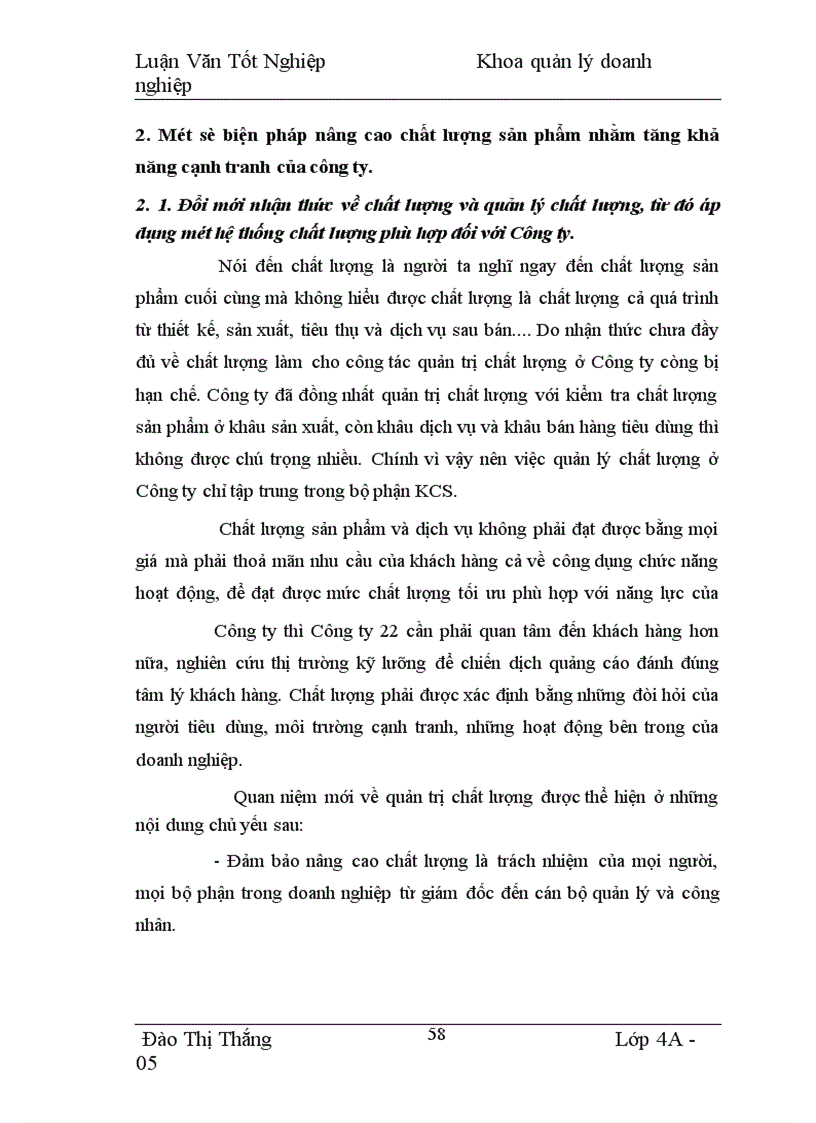 image for page Chất lượng sản phẩm với việc nâng cao khả năng cạnh tranh ở công ty 22.
