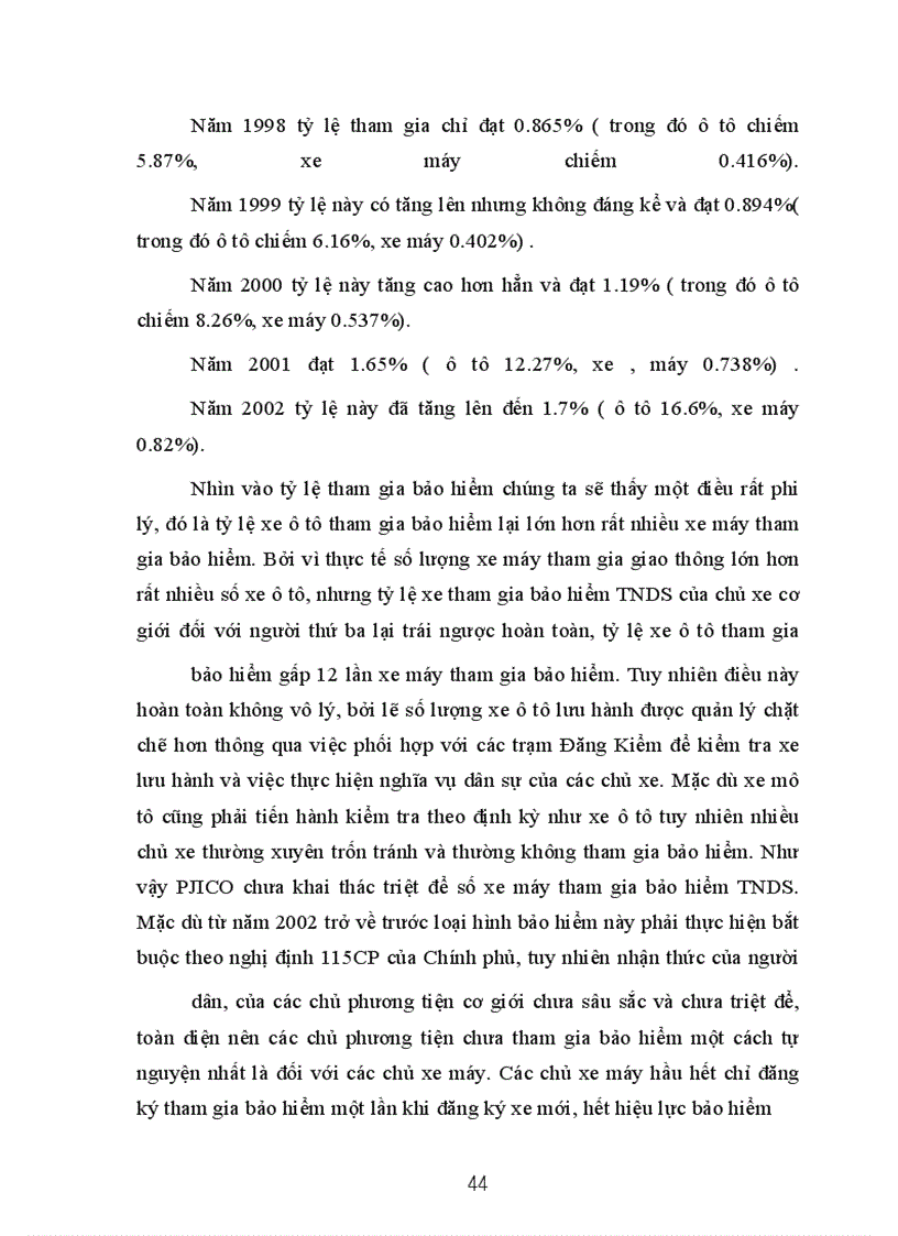 image for page Nghiệp vụ bảo hiểm trách nhiệm dân sự của chủ xe cơ giới đối với người thứ ba- Kiến nghị nhằm thực hiện tốt nghiệp vụ theo nghị định 15/2003/NĐ-CP của Chính phủ tại PJICO giai đoạn 1998-2002 vi trục lợi bảo hiểm