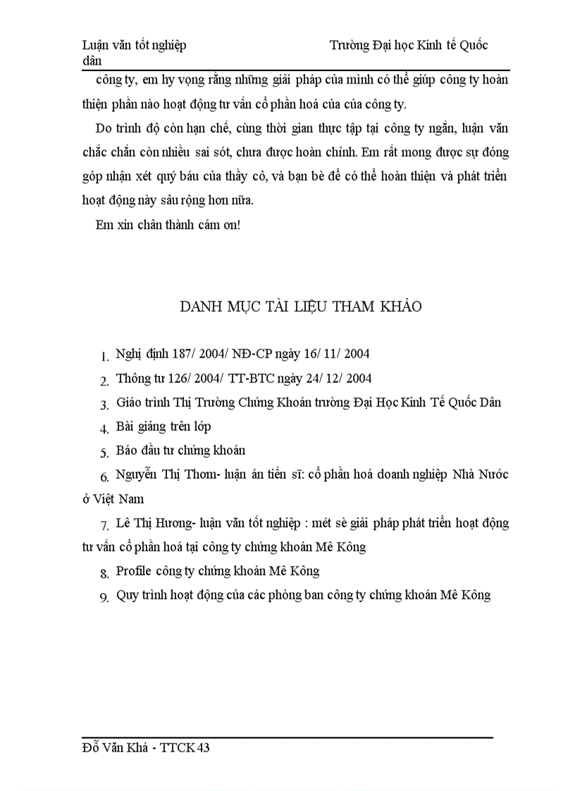 image for page Phát triển hoạt động tư vấn cổ phần hoá tại công ty chứng khoán Mê Kông