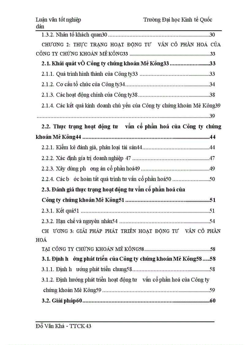 image for page Phát triển hoạt động tư vấn cổ phần hoá tại công ty chứng khoán Mê Kông