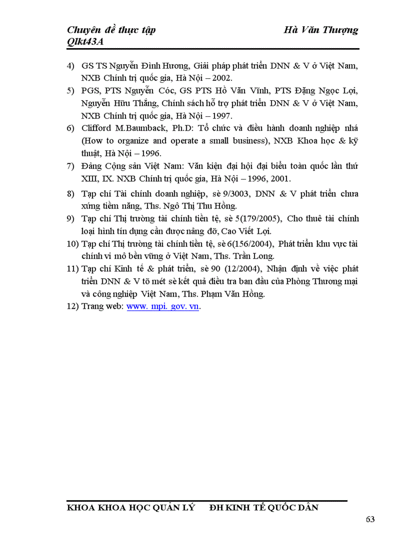 image for page Một số kiến nghị hoàn thiện chính sách tín dụng đối với Doanh nghiệp nhỏ và vừa Việt Nam giai đoạn 2006-2010