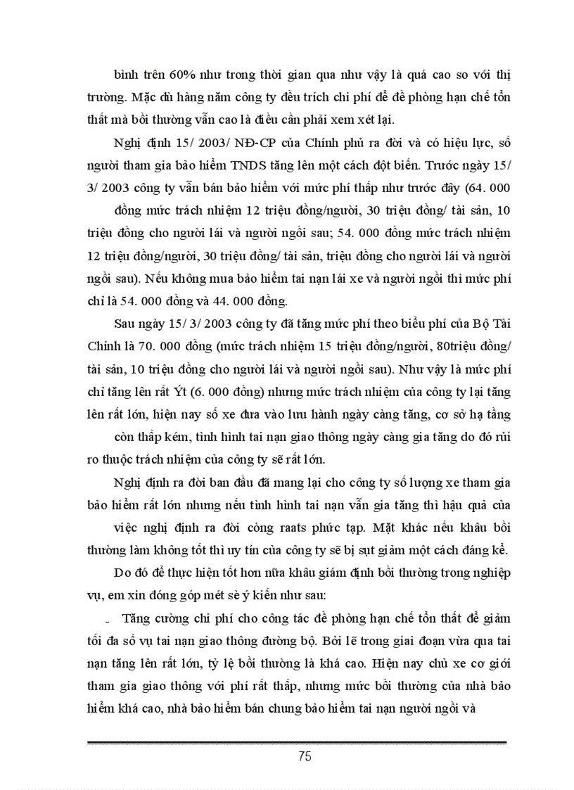 image for page Nghiệp vụ bảo hiểm trách nhiệm dân sự của chủ xe cơ giới đối với người thứ ba- Kiến nghị nhằm thực hiện tốt nghiệp vụ theo nghị định 15/2003/NĐ-CP của Chính phủ tại PJICO giai đoạn 1998-2002