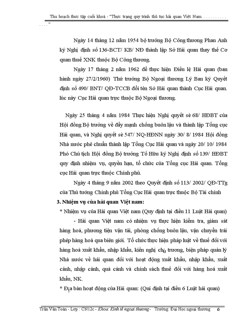 image for page Thực trạng về qui trình thủ tục hải quan Việt Nam trong hoạt động XNK