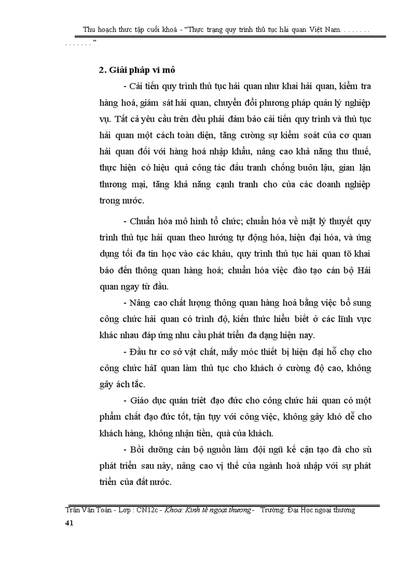 image for page Thực trạng về qui trình thủ tục hải quan Việt Nam trong hoạt động XNK