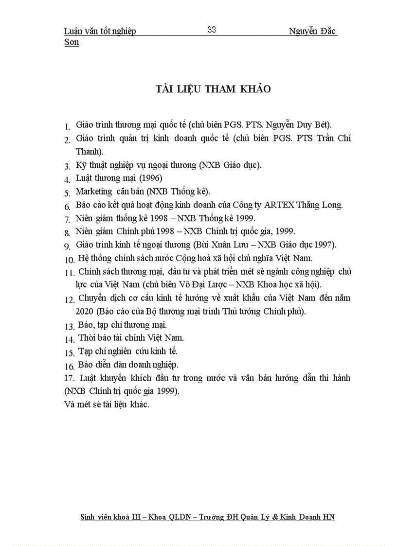 image for page Hoạt động xuất khẩu của Công ty ARTEX Thăng Long – Thực trạng và giải pháp