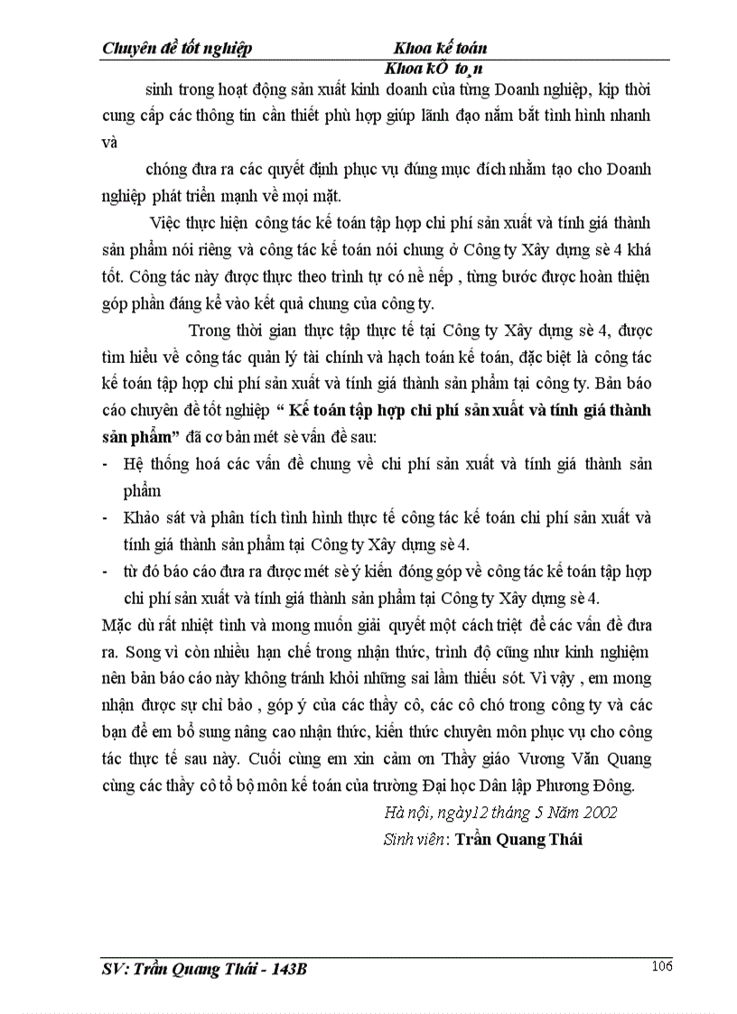 image for page Kế toán tập hợp chi phí và tính giá thành sản phẩm tại Công ty Xây dựng số 4