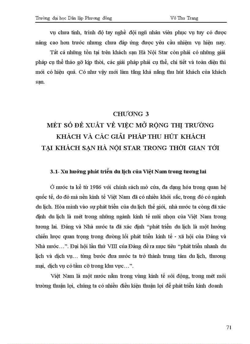 image for page Mở rộng thị trường khách và các giải pháp thu hút khách tại Khách sạn Hà Nội Star