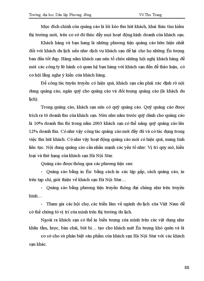 image for page Mở rộng thị trường khách và các giải pháp thu hút khách tại Khách sạn Hà Nội Star