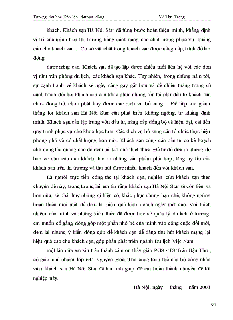 image for page Mở rộng thị trường khách và các giải pháp thu hút khách tại Khách sạn Hà Nội Star
