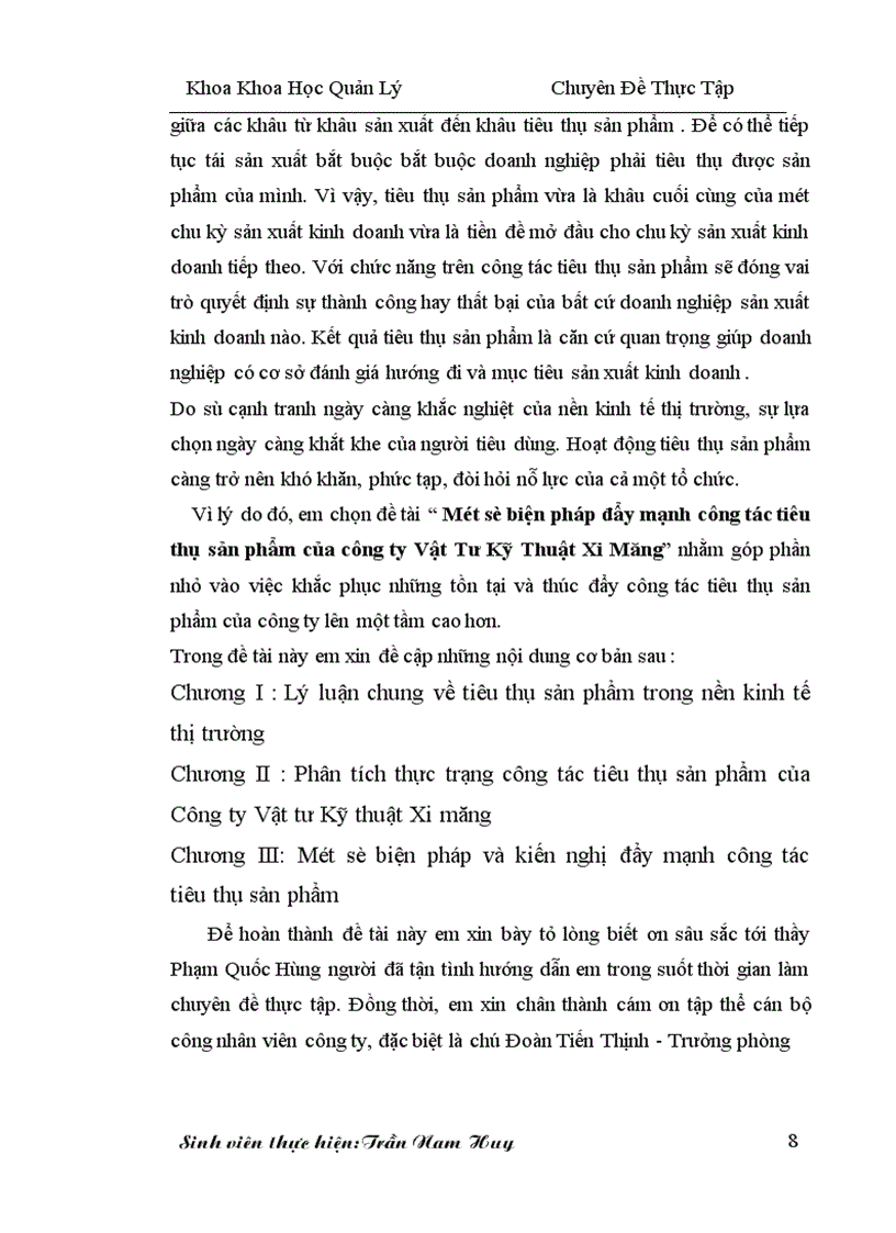 image for page Một số biện pháp đẩy mạnh công tác tiêu thụ sản phẩm của công ty Vật Tư Kỹ Thuật Xi Măng
