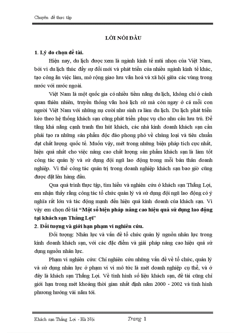 image for page Một số biện pháp nâng cao hiệu quả sử dụng lao động tại khách sạn Thắng Lợi