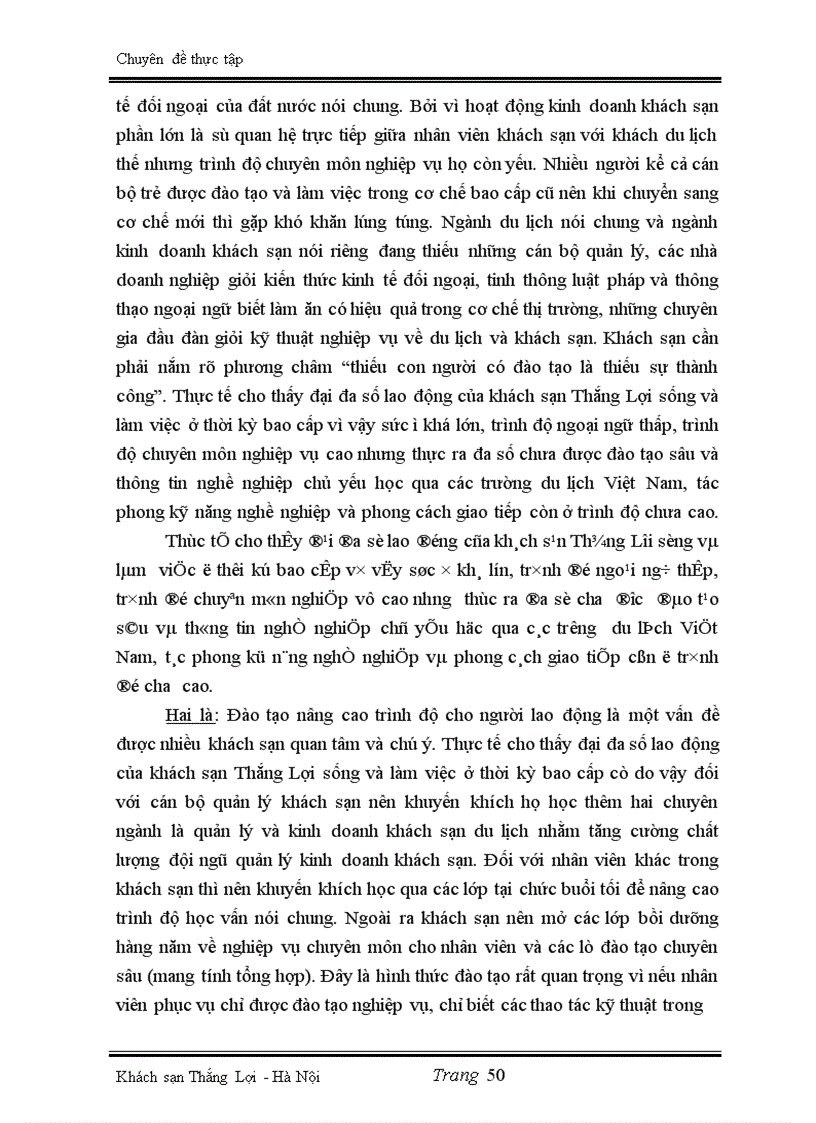 image for page Một số biện pháp nâng cao hiệu quả sử dụng lao động tại khách sạn Thắng Lợi