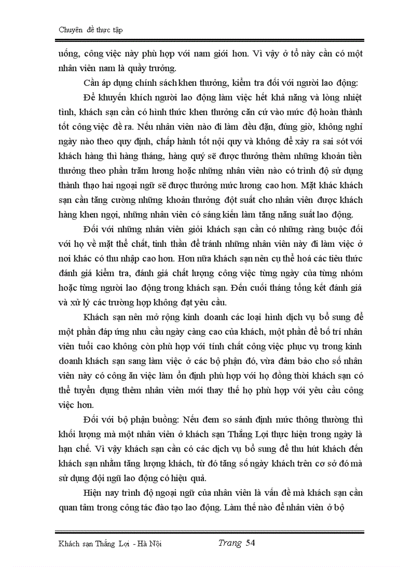 image for page Một số biện pháp nâng cao hiệu quả sử dụng lao động tại khách sạn Thắng Lợi