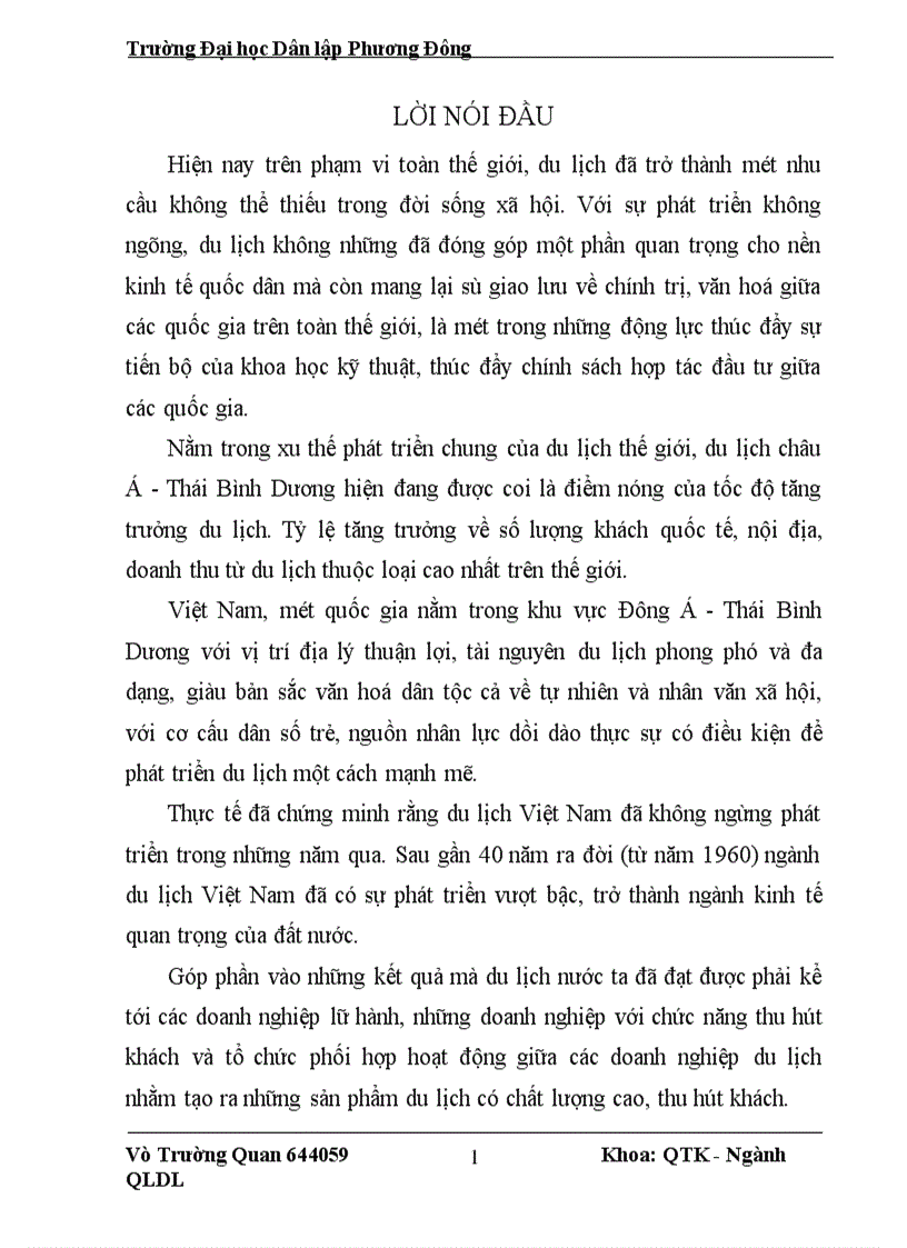 image for page Một số giải pháp nâng cao chất lượng đội ngũ hướng dẫn của trung tâm du lịch Đông Phương