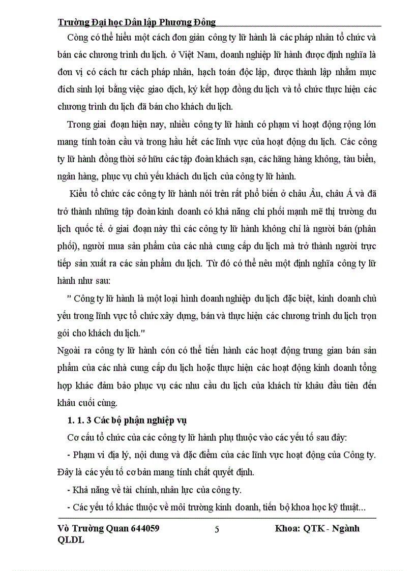 image for page Một số giải pháp nâng cao chất lượng đội ngũ hướng dẫn của trung tâm du lịch Đông Phương