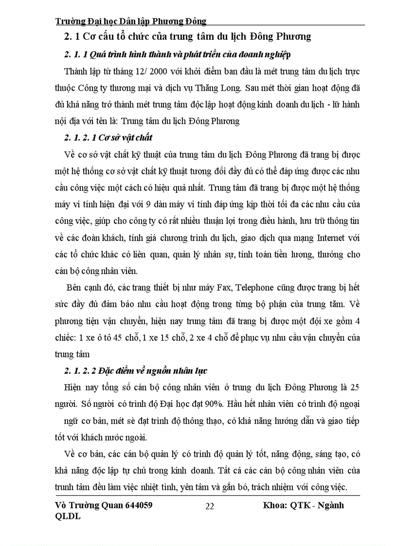 image for page Một số giải pháp nâng cao chất lượng đội ngũ hướng dẫn của trung tâm du lịch Đông Phương