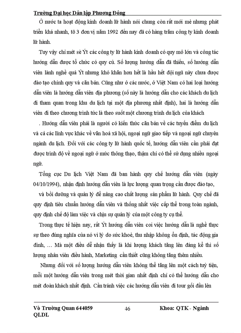 image for page Một số giải pháp nâng cao chất lượng đội ngũ hướng dẫn của trung tâm du lịch Đông Phương