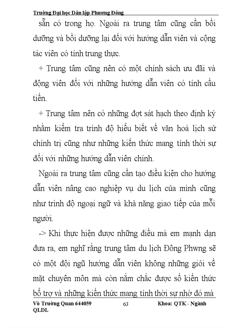 image for page Một số giải pháp nâng cao chất lượng đội ngũ hướng dẫn của trung tâm du lịch Đông Phương