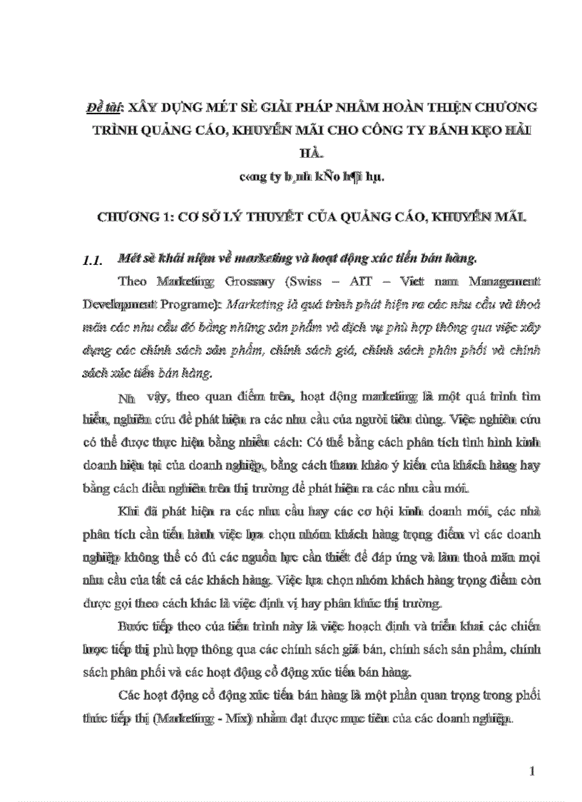 image for page Xây dựng một số giải pháp nhằm hoàn thiện chương trình quảng cáo, khuyến mãi cho công ty bánh kẹo hải hà