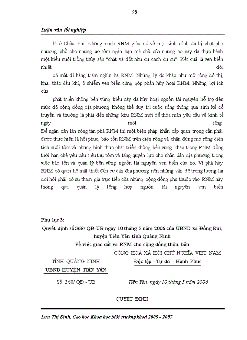 image for page Đánh giá thực trạng và đề xuất các giải pháp bảo vệ rừng ngập mặn dựa vào cộng đồng ở xã Đồng Rui huyện Tiên Yên tỉnh Quảng Ninh