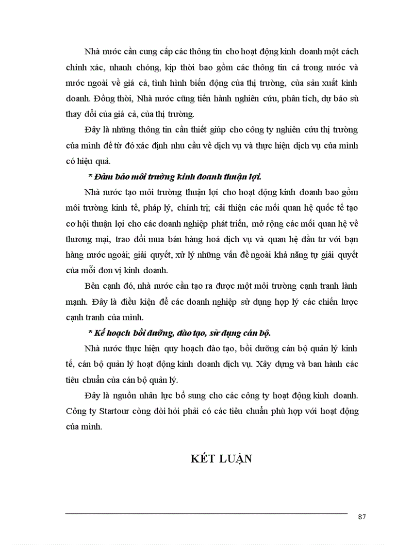 image for page Đầu tư nâng cao chất lượng dịch vụ thương mại của công ty Hà Nội Startour