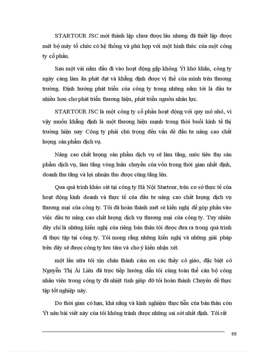 image for page Đầu tư nâng cao chất lượng dịch vụ thương mại của công ty Hà Nội Startour