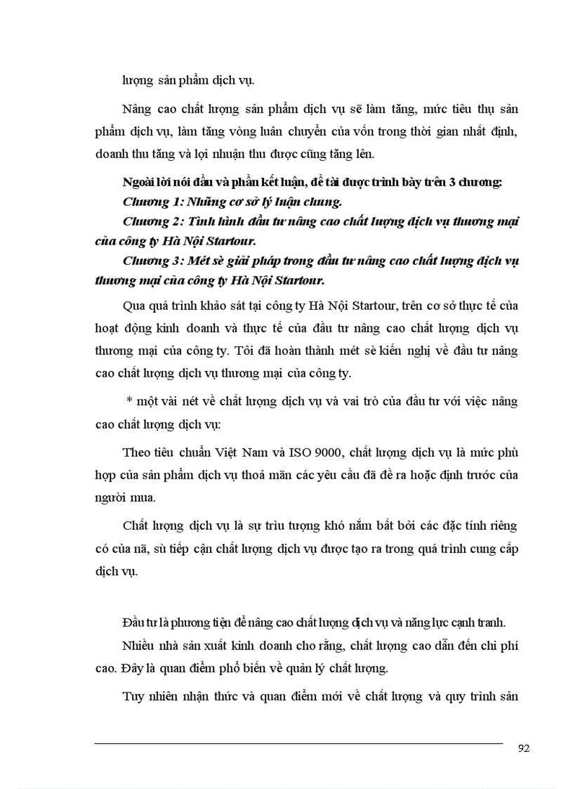 image for page Đầu tư nâng cao chất lượng dịch vụ thương mại của công ty Hà Nội Startour