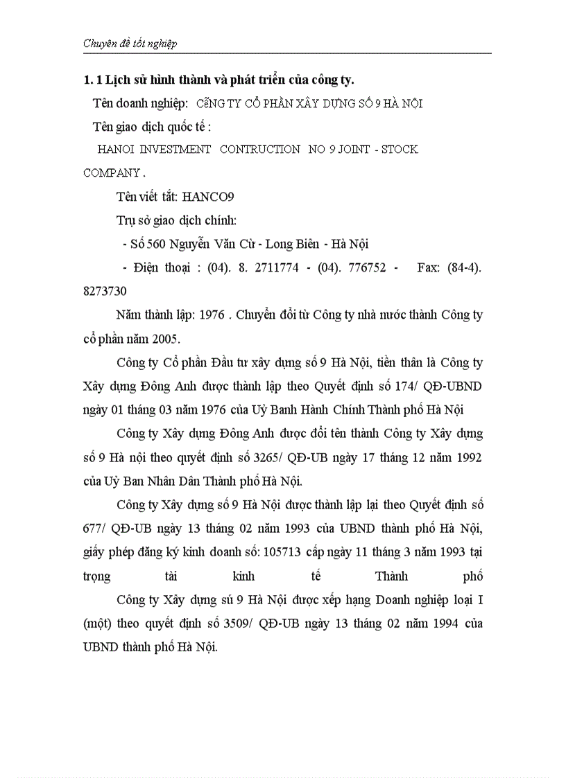 image for page Hoàn thiện kế toán chi phí sản xuất và tính giá thành sản phẩm xây lắp tại công ty cổ phần đầu tư xây dựng số 9 Hà Nội
