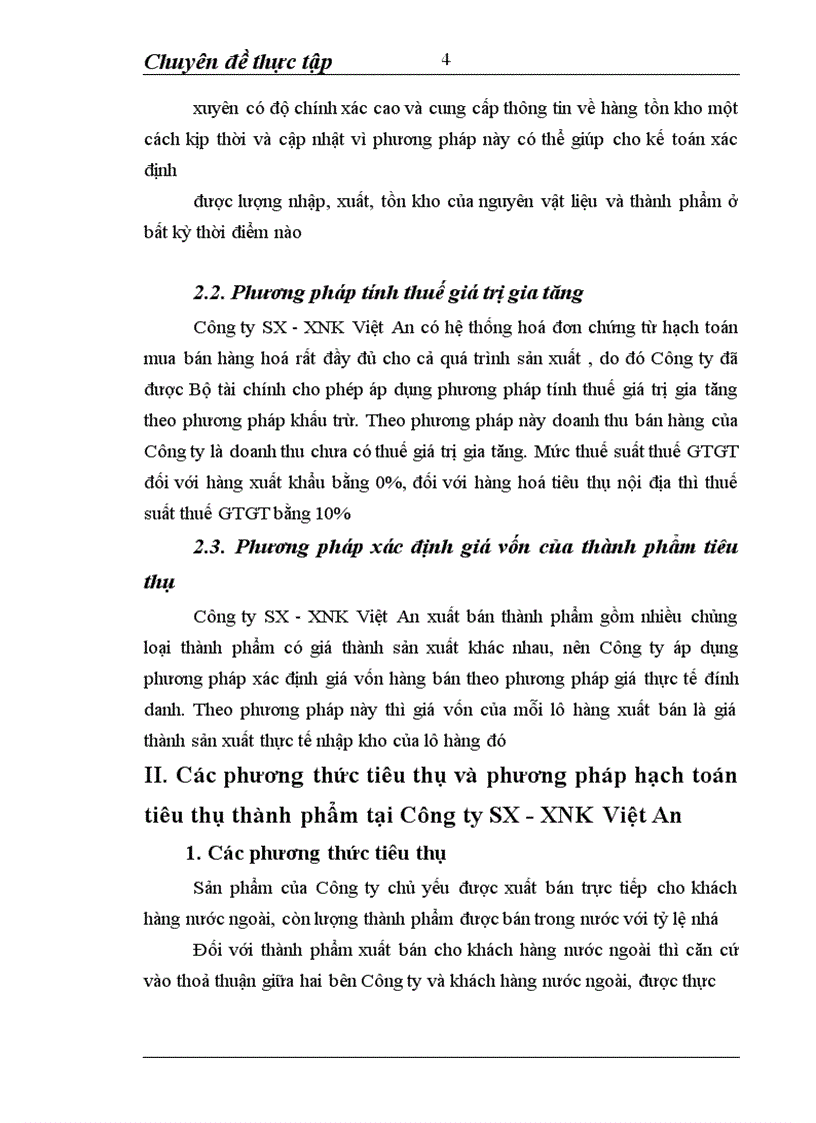 image for page Hoàn thiện công tác hạch toán tiêu thụ thành phẩm và xác định kết quả hoạt động sản xuất kinh doanh tại Công ty SX-XNK Việt An