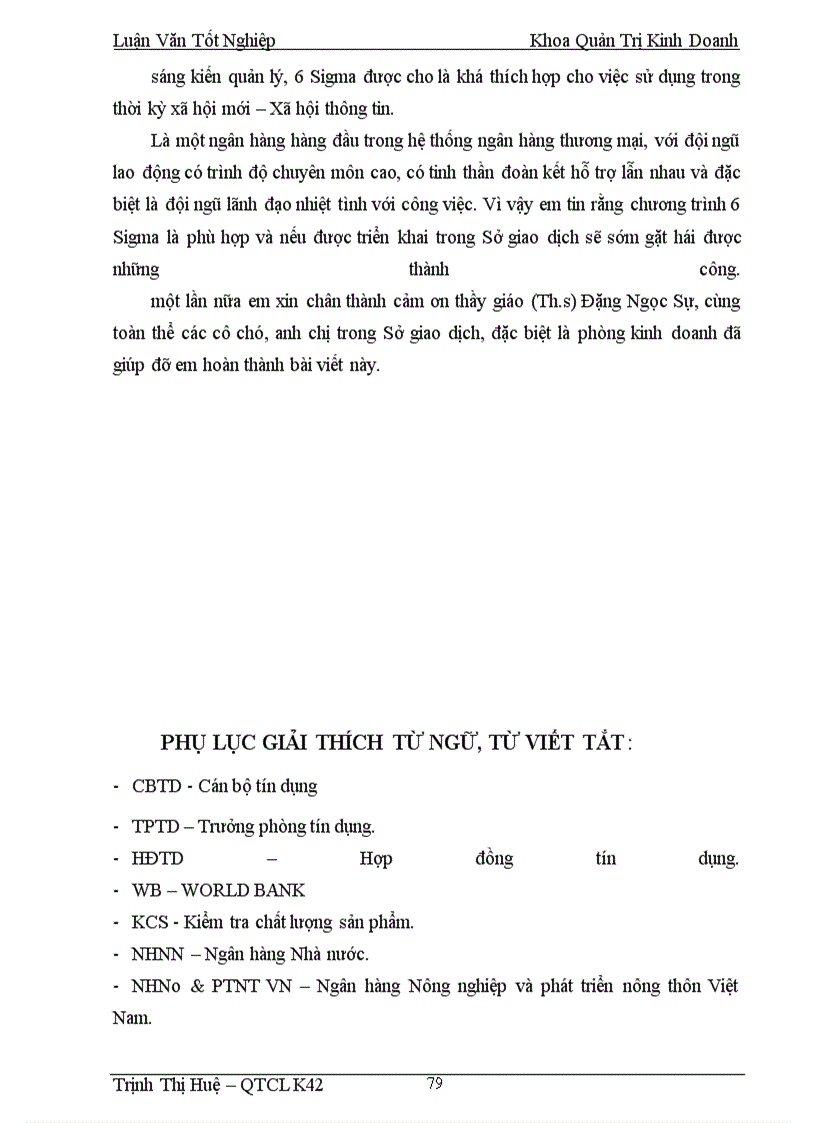 image for page Chất lượng dịch vụ tín dụng và triển khai chương trình 6 Sigma nhằm cải tiến chất lượng dịch vụ tín dụng tại Sở giao dịch NHNo & PTNT Việt Nam