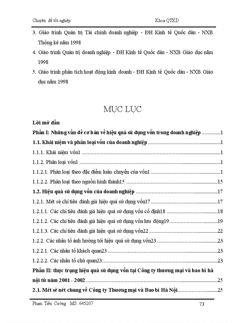 image for page Những giải pháp chủ yếu nhằm nâng cao hiệu quả sử dụng vốn tại công ty Thương mại và Bao bì Hà Nội.