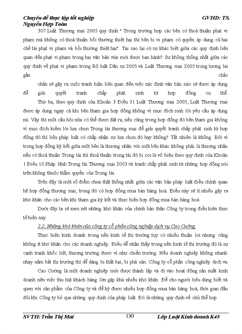 image for page Pháp luật về hợp đồng mua bán hàng hoá - Thực tiễn áp dụng tại công ty cổ phần công nghiệp dịch vụ Cao Cường
