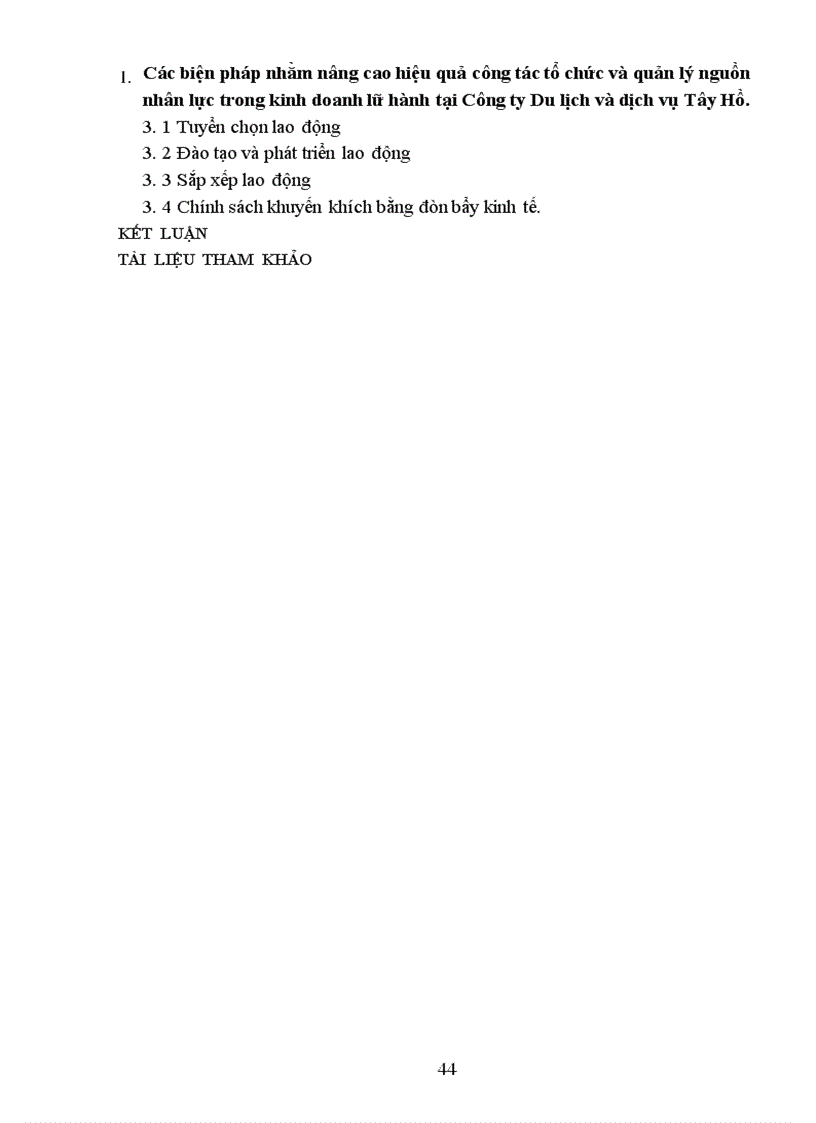 image for page Các giải pháp nâng cao hiệu quả quản lý nguồn nhân lực trong kinh doanh lữ hành tại Công ty Du lịch và dịch vụ Tây Hồ