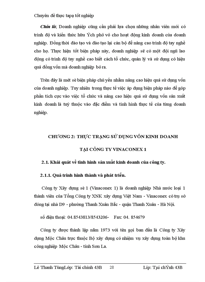 image for page Nâng cao hiệu quả sử dụng vốn kinh doanh tại Công ty cổ phần xây dựng xây lắp số 1 (Vinaconex 1)