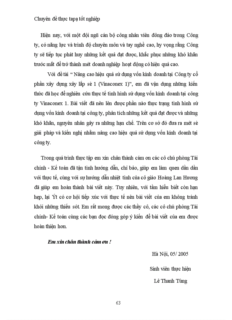 image for page Nâng cao hiệu quả sử dụng vốn kinh doanh tại Công ty cổ phần xây dựng xây lắp số 1 (Vinaconex 1)