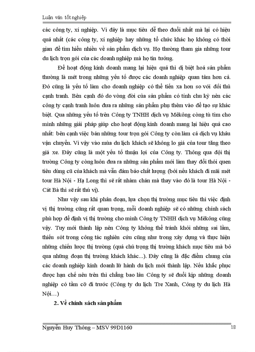 image for page Giải pháp hoàn thiện hoạt động thu hút khách du lịch tại Công ty TNHH dịch vụ Mêkông