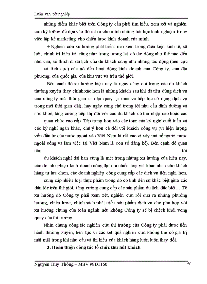 image for page Giải pháp hoàn thiện hoạt động thu hút khách du lịch tại Công ty TNHH dịch vụ Mêkông