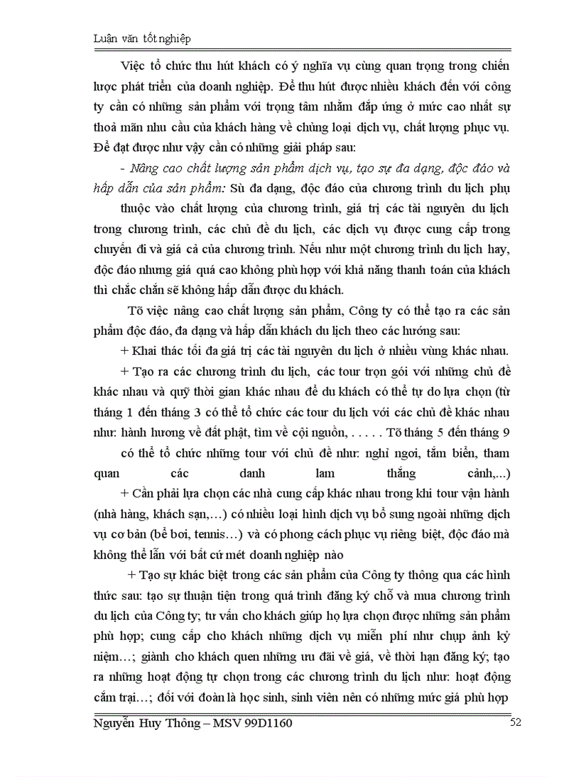 image for page Giải pháp hoàn thiện hoạt động thu hút khách du lịch tại Công ty TNHH dịch vụ Mêkông
