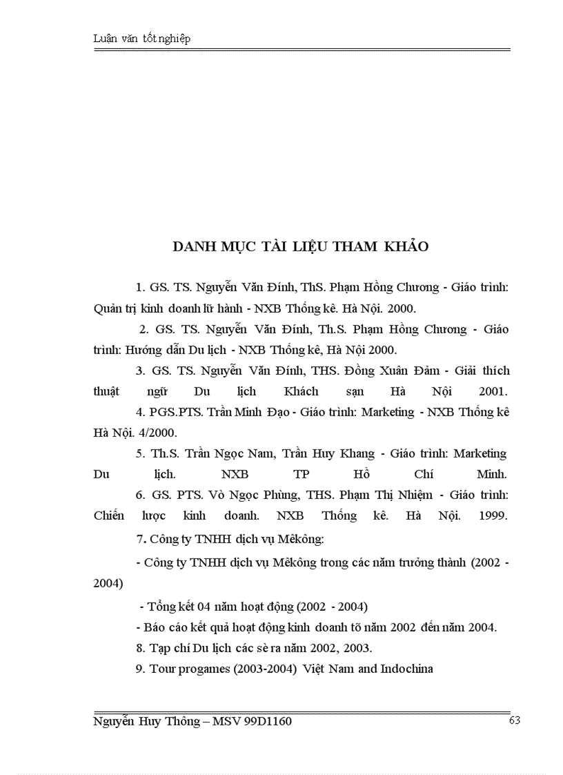 image for page Giải pháp hoàn thiện hoạt động thu hút khách du lịch tại Công ty TNHH dịch vụ Mêkông